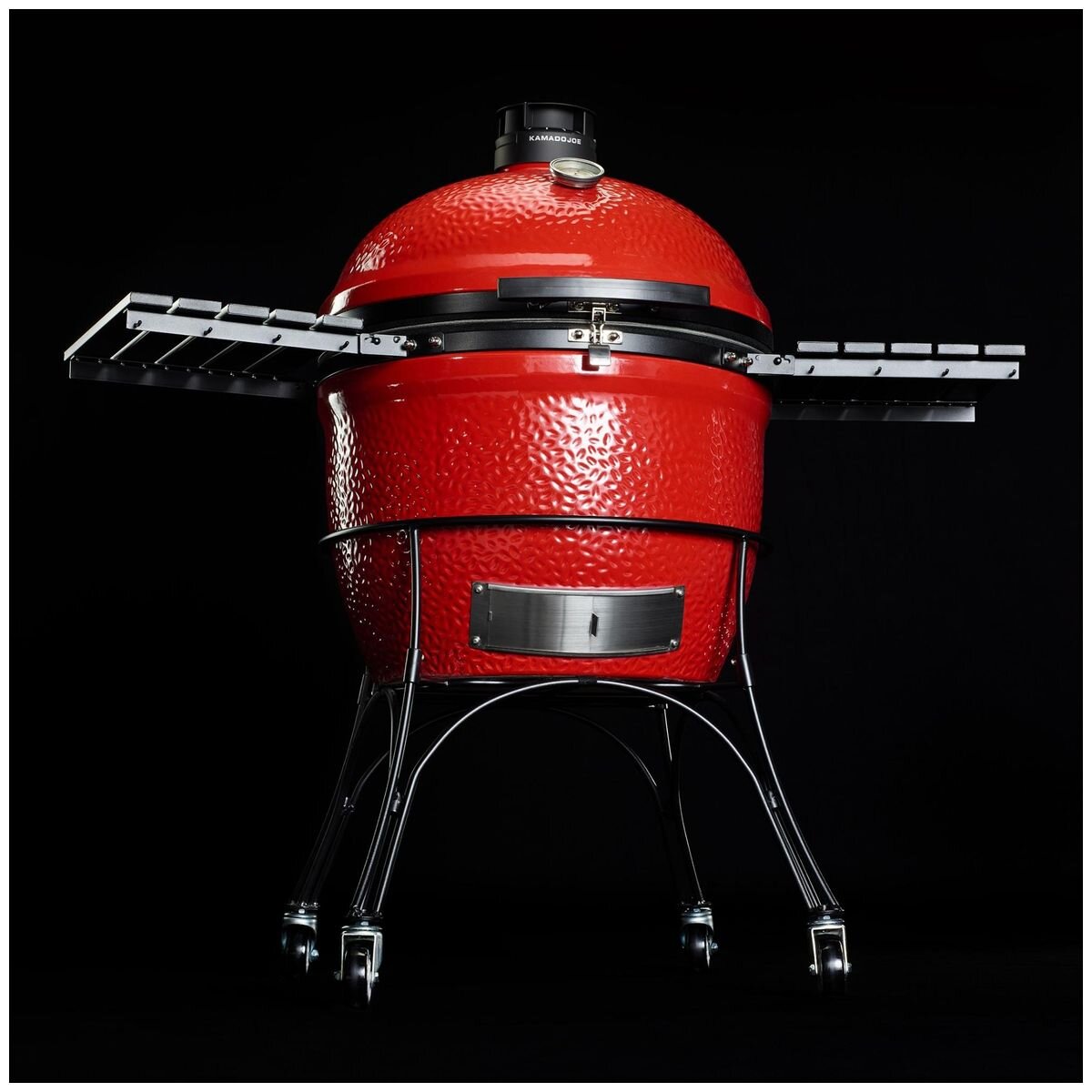 Kamado Joe Big Joe II Ceramic Grill - Red, 61cm Surface, Air Lift Hinge, Folding Side Shelves - BJ24RHC