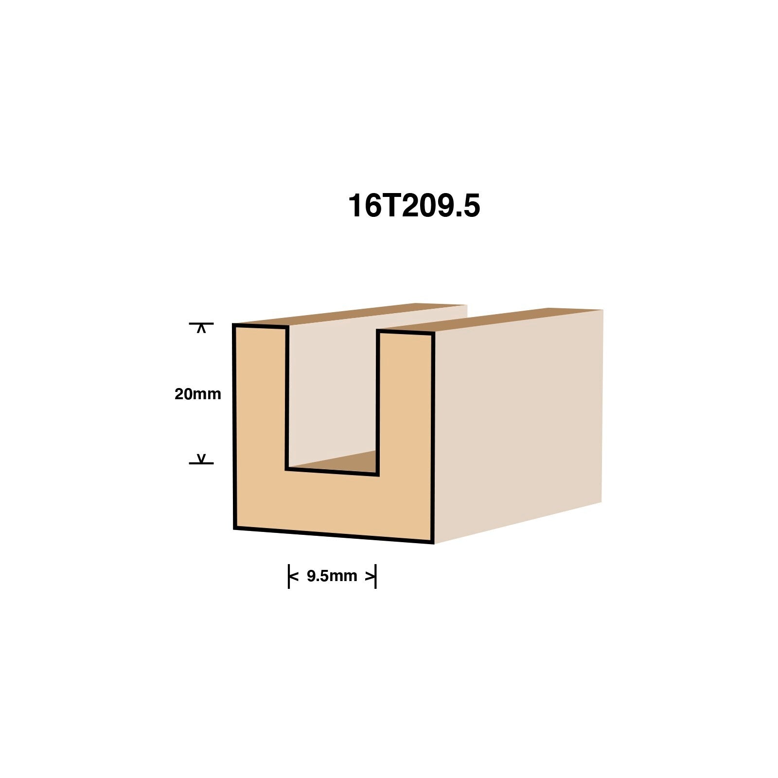 Ultra 6.4 x 9.5mm Straight Router Bit - Tungsten Carbide Tipped, 1/4" Shaft