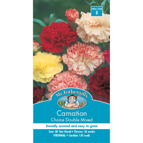 Mr Fothergill Carnation Seeds - 150 Pack - Assorted Colours - Sweetly Scented - SuperSaverAU - view 1