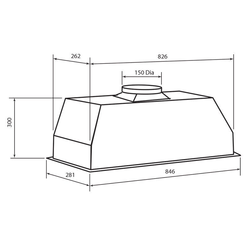 Glem Gas 85cm Under Cupboard Rangehood - 800m³/h - Stainless Steel - 12W LED - Baffle Filters - CK85UCF