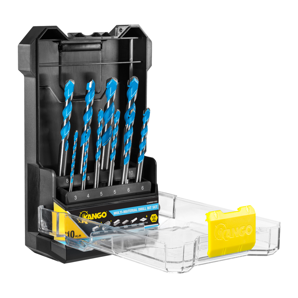 Kango 10 Piece 1/4" Multi-Material Drill Bit Set - 3mm to 10mm