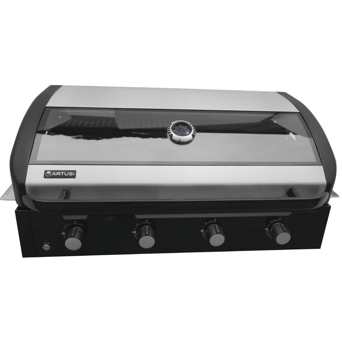 Artusi Halmo 4 Burner Built-In Gas Grill BBQ - Black with Anthracite Trim, Roasting Hood - ABIBBQ4