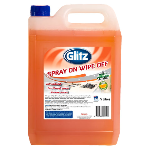 Glitz 5L Spray On Wipe Off Multipurpose Cleaner - Indoor, Orange