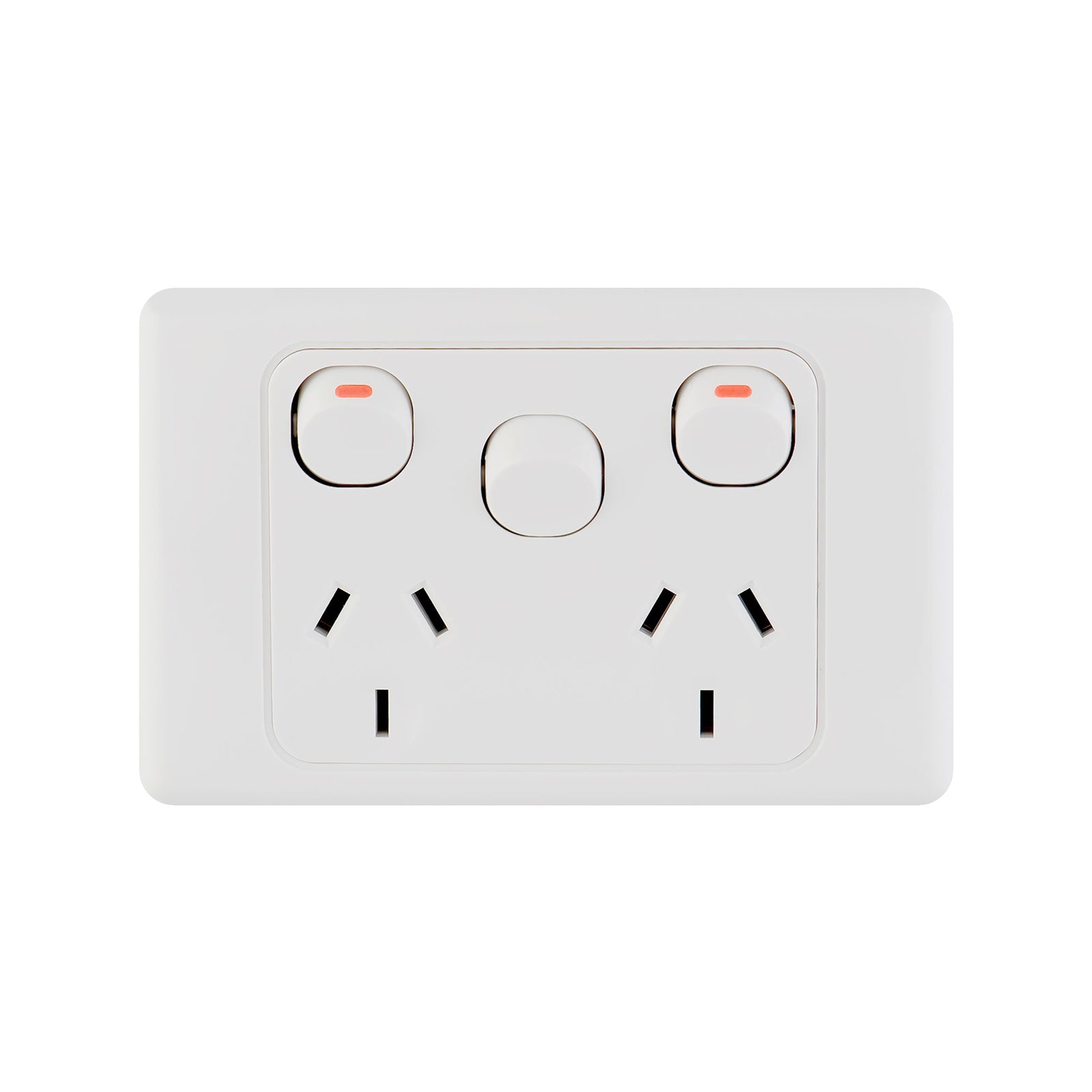 DETA Double Power Point with Extra Switch White Polycarbonate 10A 250V
