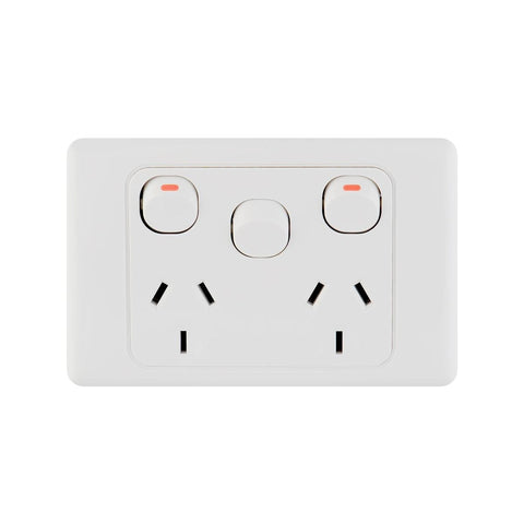 Deta Double Power Point - 2 Outlets - Polycarbonate - Extra Switch - SuperSaverAU - view 1