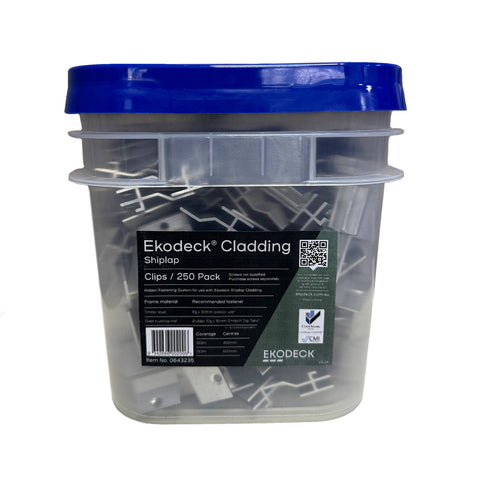 Ekodeck Shiplap Cladding Clips - 250 Pack