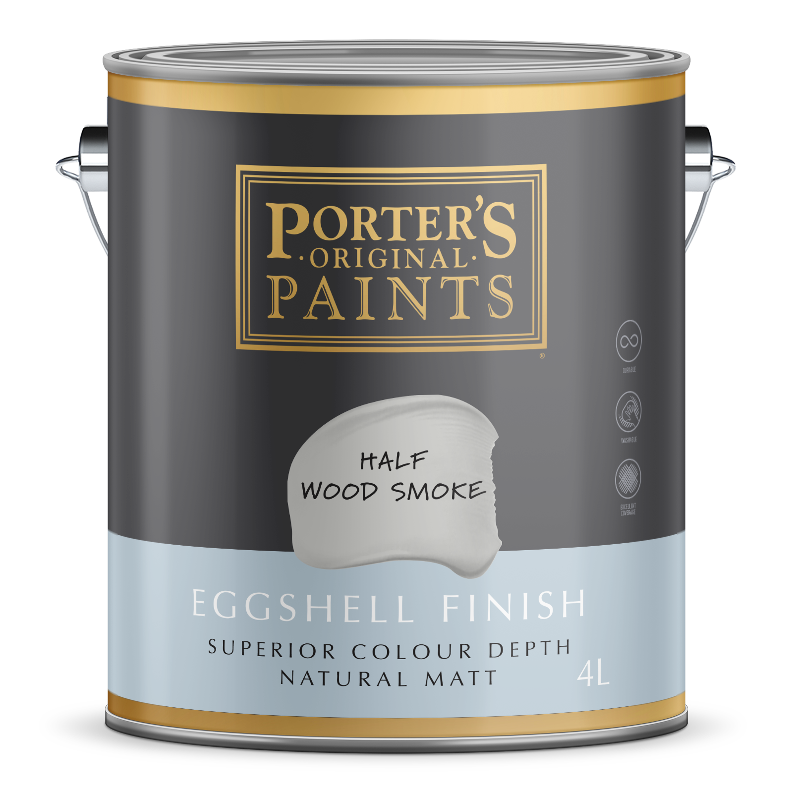 Porter's Paints Broadwall 4L Half Wood Smoke Eggshell Wall Paint