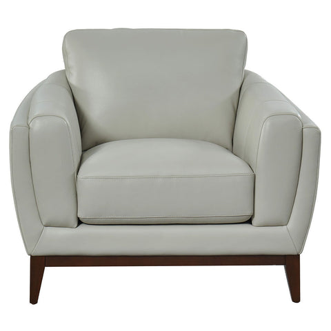 Kalona Monterey Leather Armchair - San Paulo Dove, Hardwood Frame, Sinuous Springs - 7200A-10