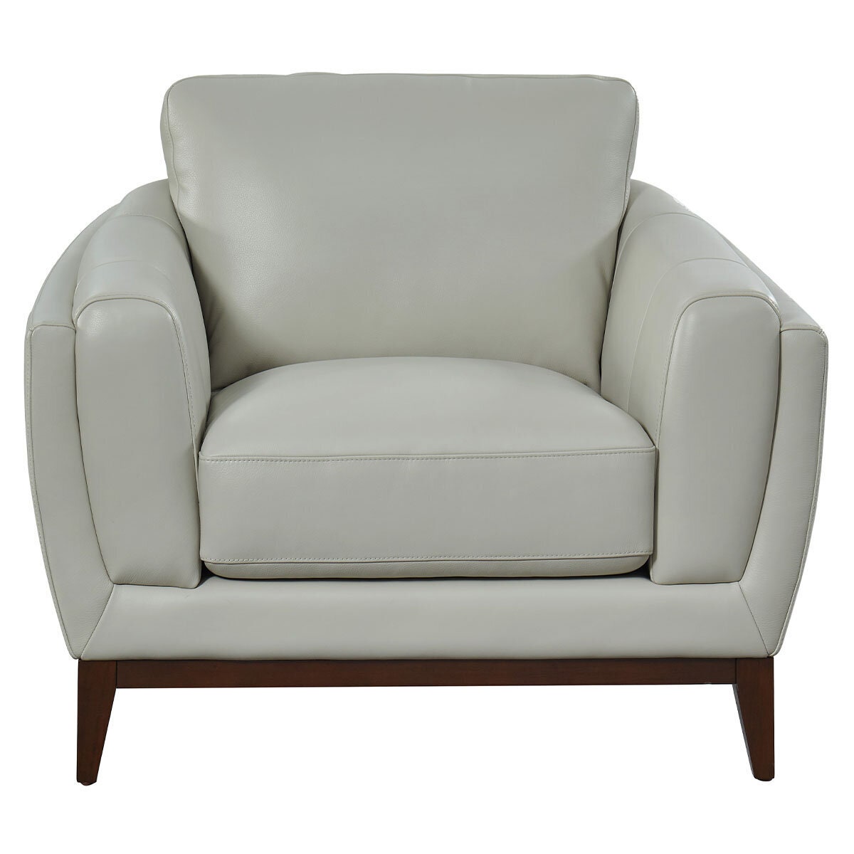 Kalona Monterey Leather Armchair - San Paulo Dove, Hardwood Frame, Sinuous Springs - 7200A-10