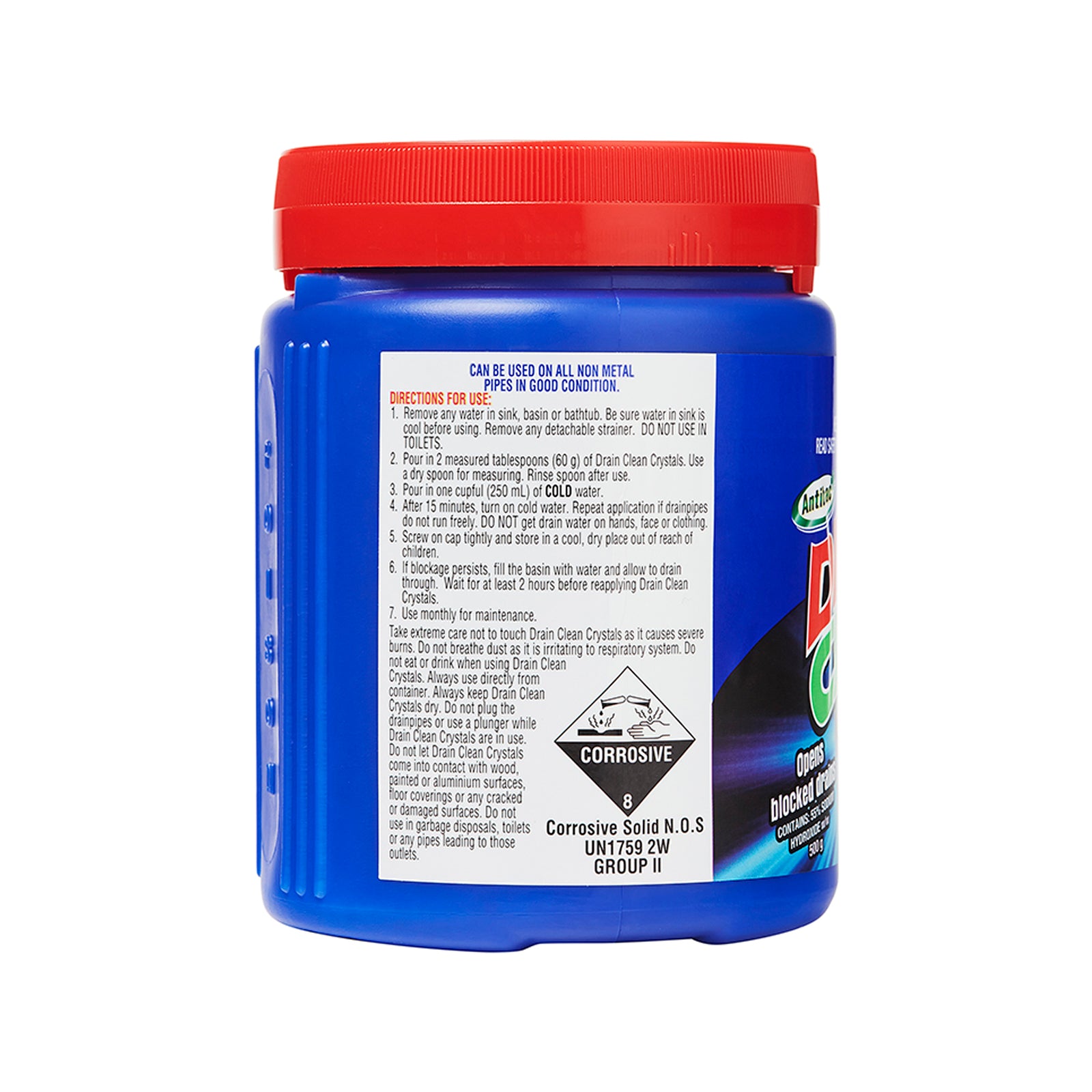 Drain Clean 500g Crystals - White
