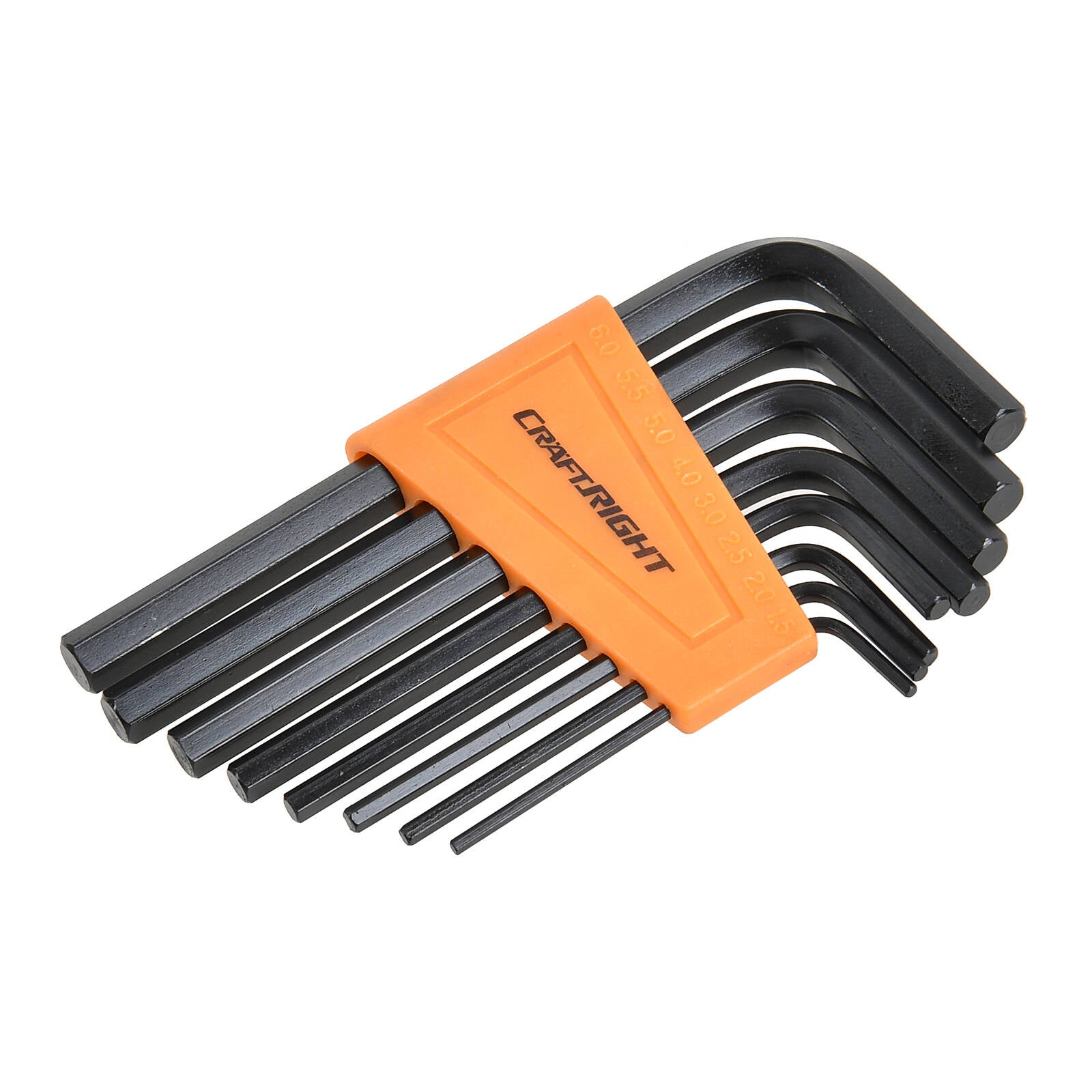 Craftright 8 Piece Metric Hex Key Set Chrome Vanadium Steel 1.5mm to 6mm