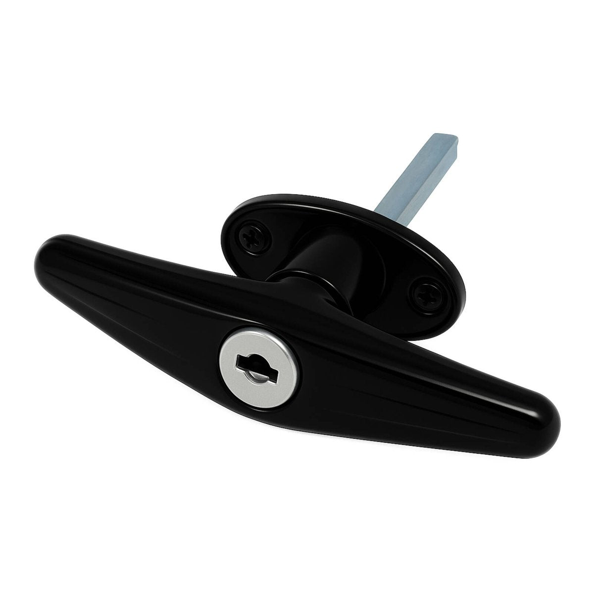 Liftaway Front Fix Lockable T-Handle - Black Chrome, 2 Keys, Hardware Included