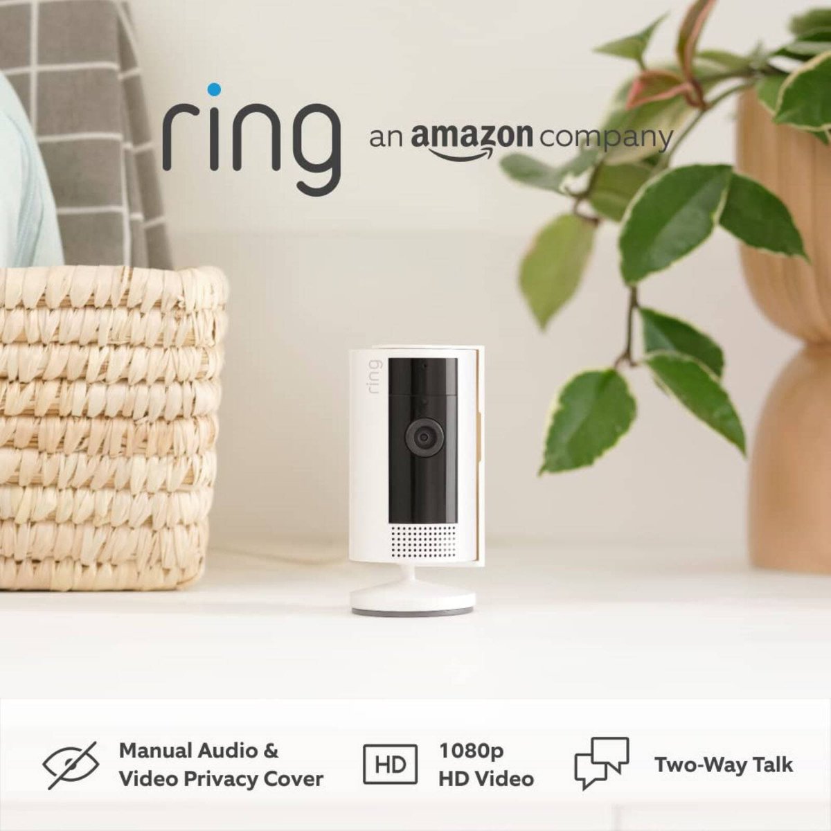 Ring 2nd Gen Indoor Camera, White, 1080p, Two-Way Talk, Night Vision, 2 Pack B0BFY14G5K