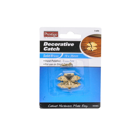 Prestige 35 x 19mm Polished Brass Decorative Cabinet Catch