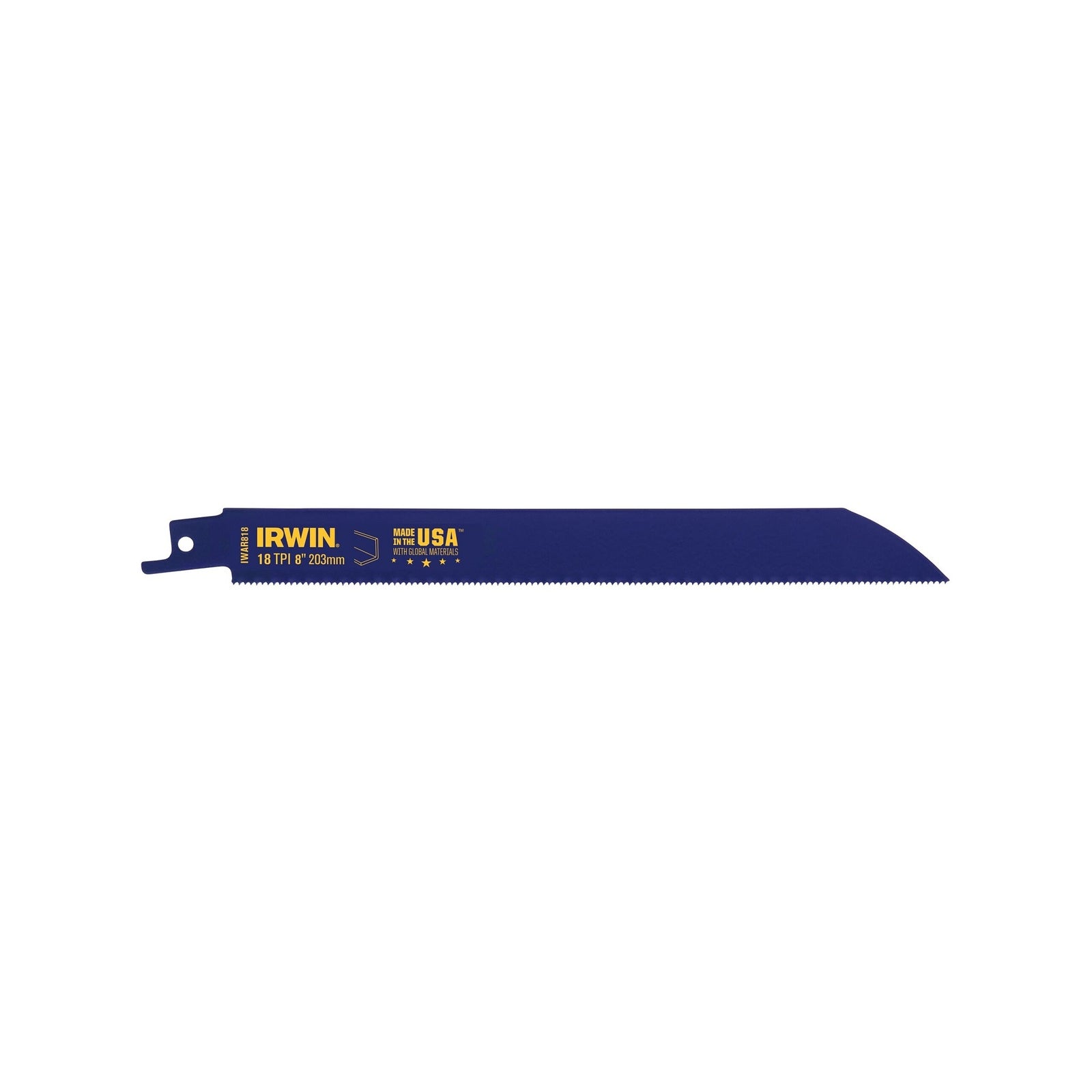 Irwin 8in 18TPI Bi-Metal Medium Metal Cutting Reciprocating Saw Blade 5 Pack