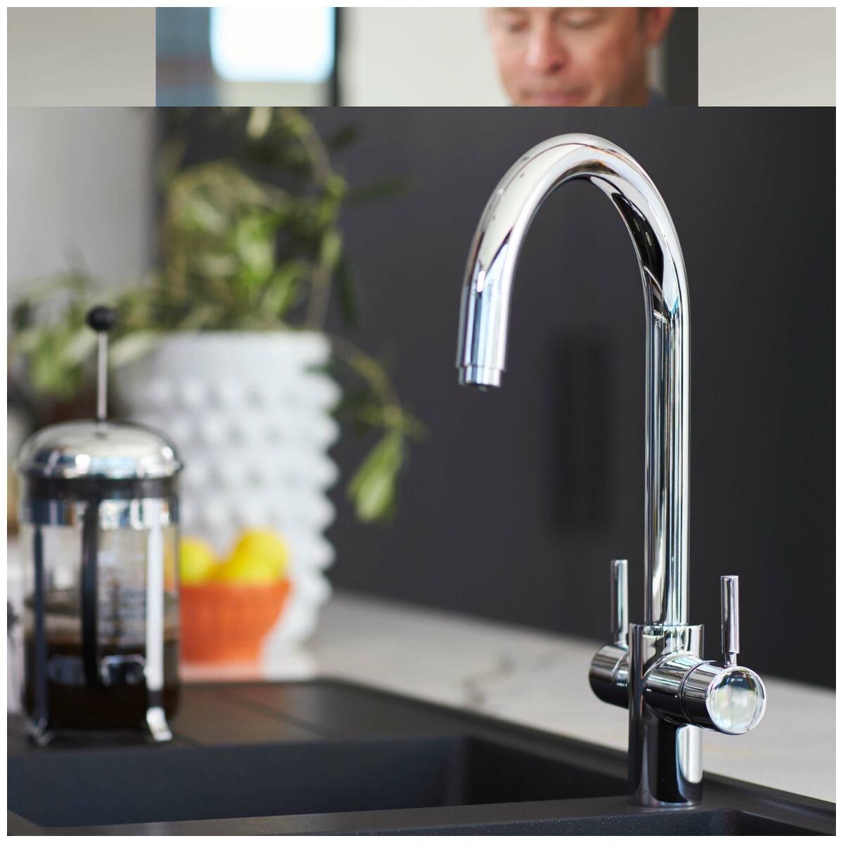 InSinkErator Multitap 3N1 J-shape steaming hot water tap - chrome finish, 2.5L NeoTank - 3003JC