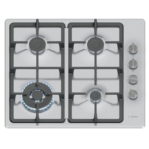 Bosch 60cm Series 2 Stainless Steel Gas Cooktop - Wok Burner, Flame Failure Protection - PBH6B5K90A