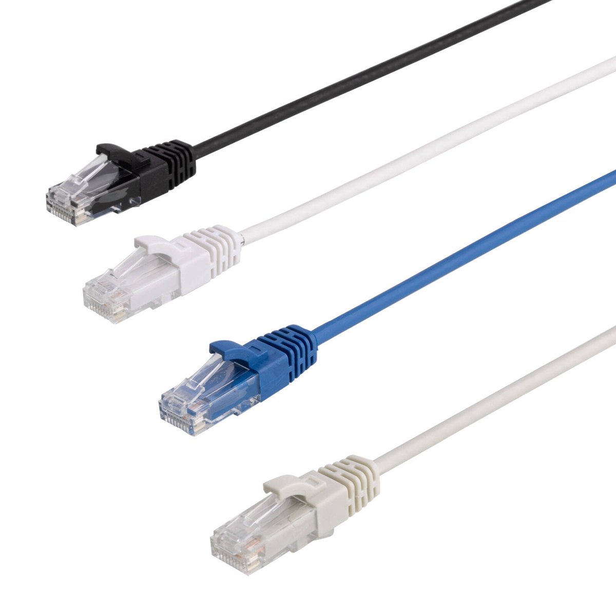 Antsig 15cm Ultra Thin Cat6A RJ45 Ethernet Cable 12 Pack - 10 Gigabit Speed - Blue - SuperSaverAU - view 1