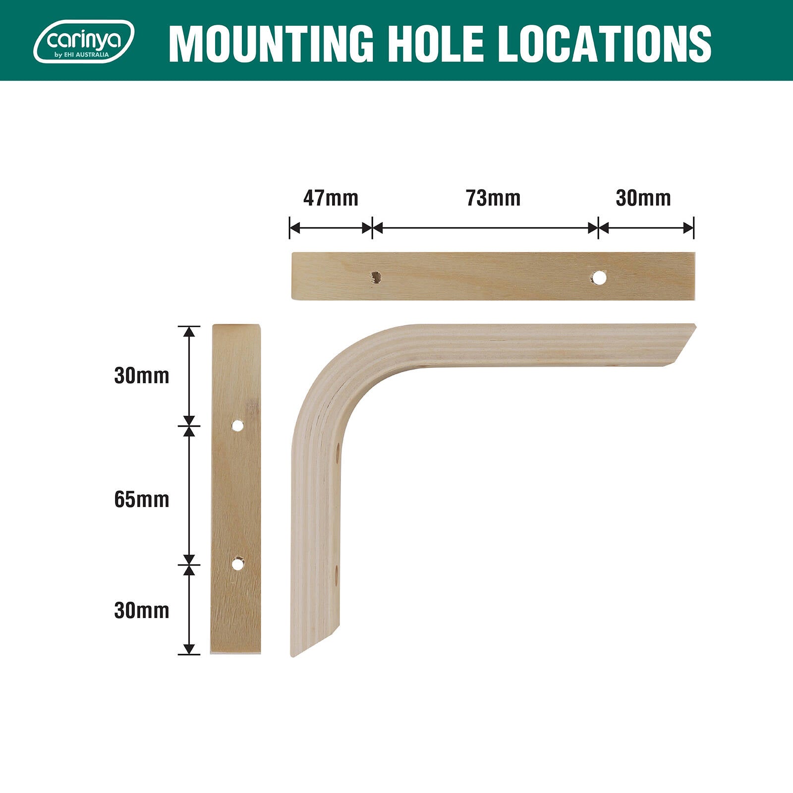 Carinya 150 x 125mm Raw Plywood Angle Bracket 30kg