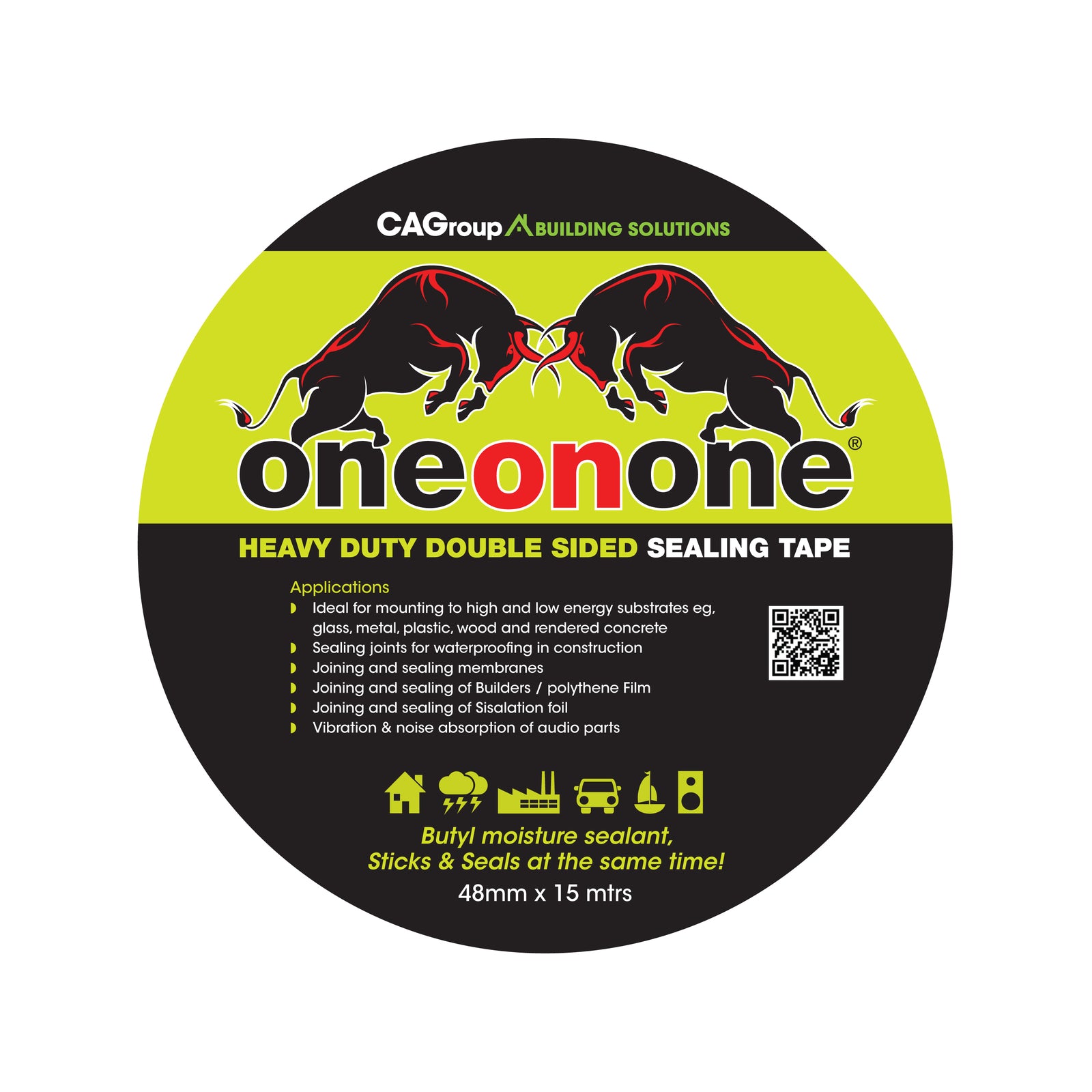 Consolidated Alloys 48mm x 15m Black Butyl Double Sided Tape