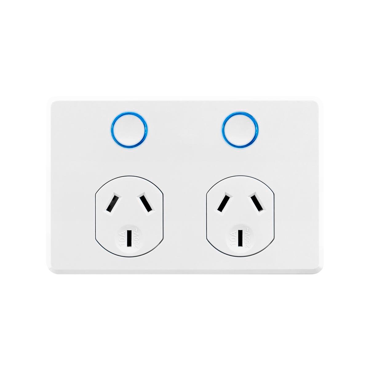 Deta Double Powerpoint - 250V - Polycarbonate - Touch Activated - 2 Pack - SuperSaverAU - view 1