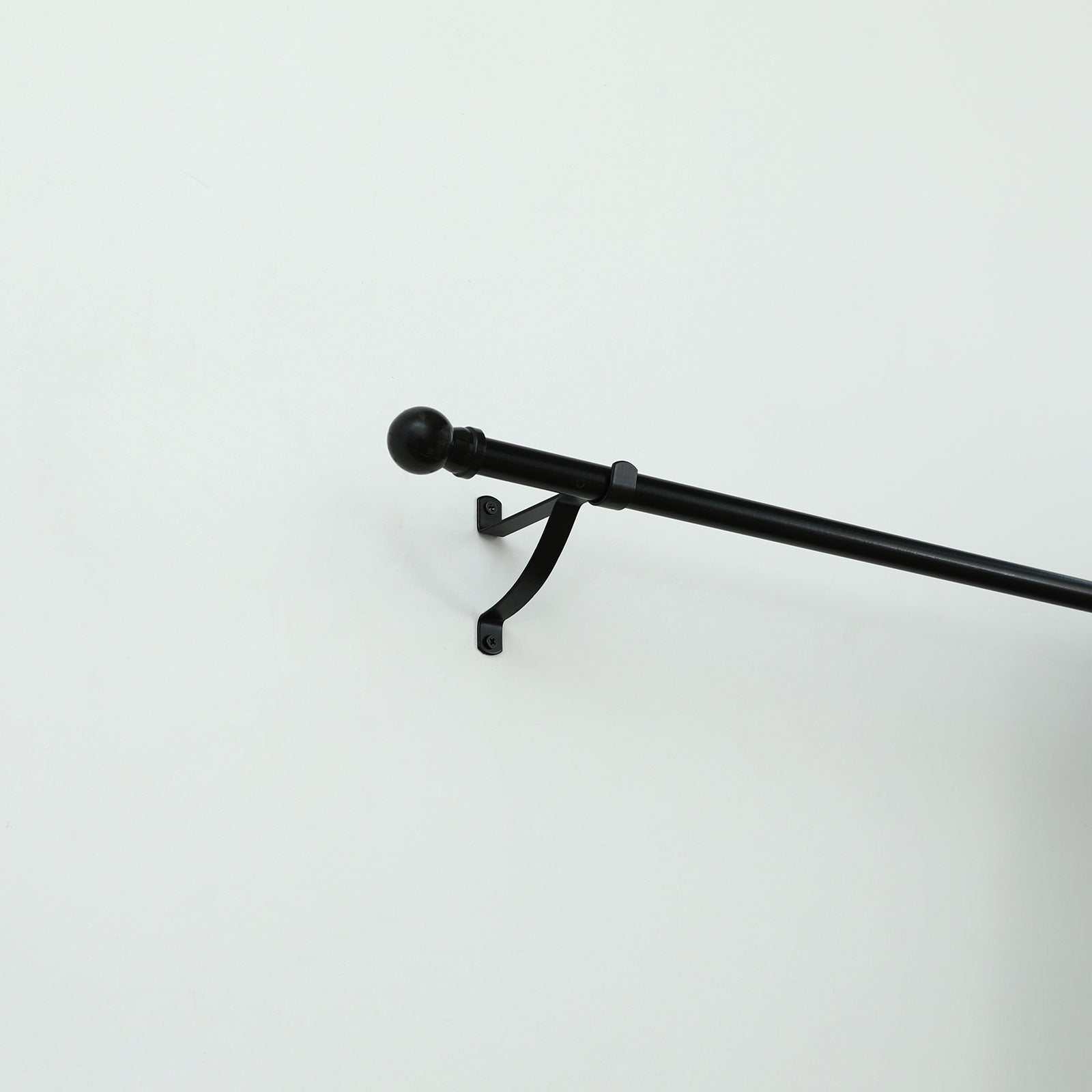Windoware 100mm Black Metal Single Stayed Curtain Bracket - 2 Pack