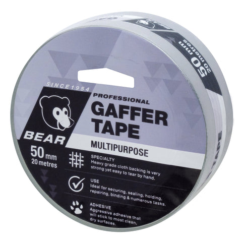 Bear Silver Multipurpose Gaffer Tape 50mm x 20m Cloth Indoor Outdoor