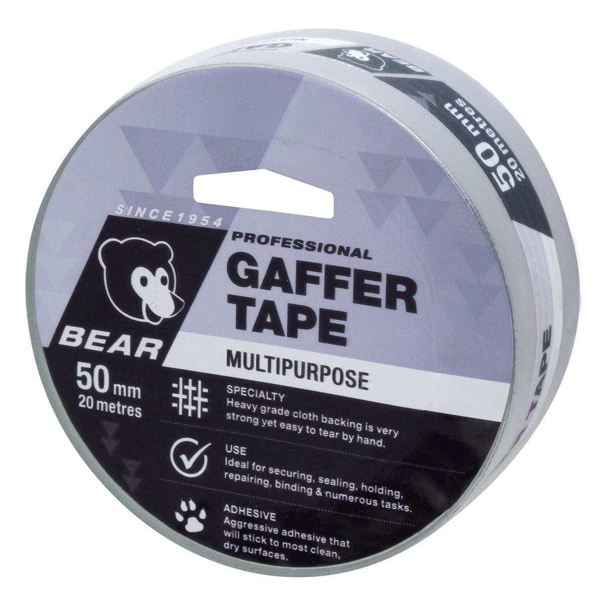 Bear Silver Multipurpose Gaffer Tape 50mm x 20m Cloth Indoor Outdoor