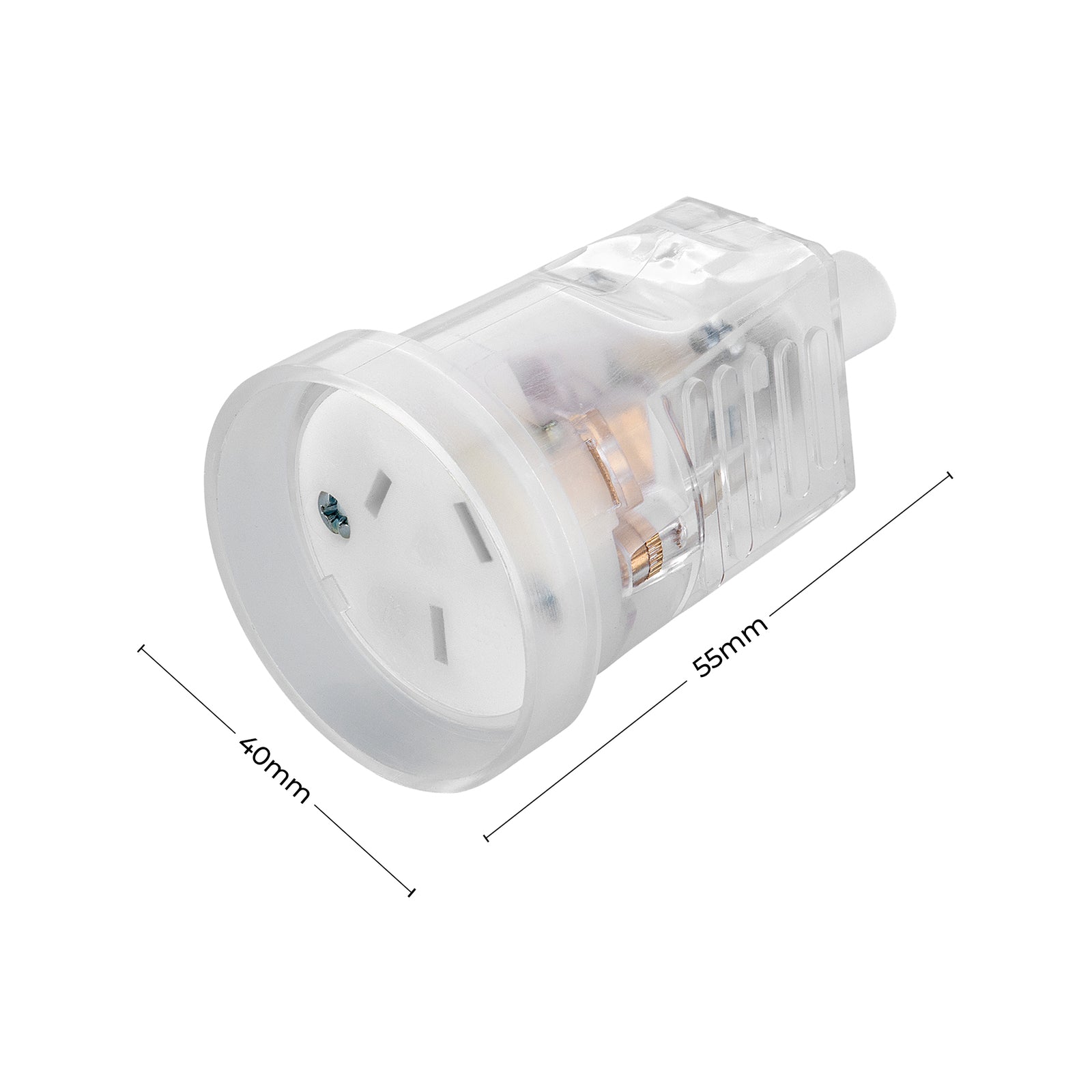 DETA 10A 250V Heavy Duty Rewireable Socket Rear Entry Clear