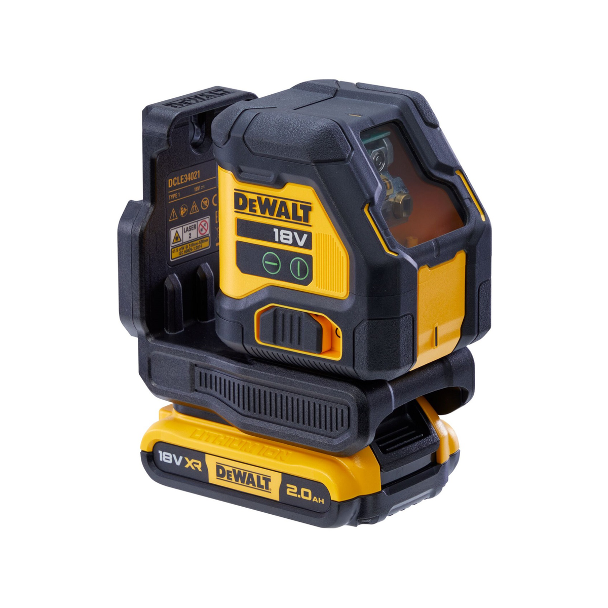 DeWALT 18V XR Li-ion Compact Green Beam Cross Line Laser Kit DCLE34021D1-XE