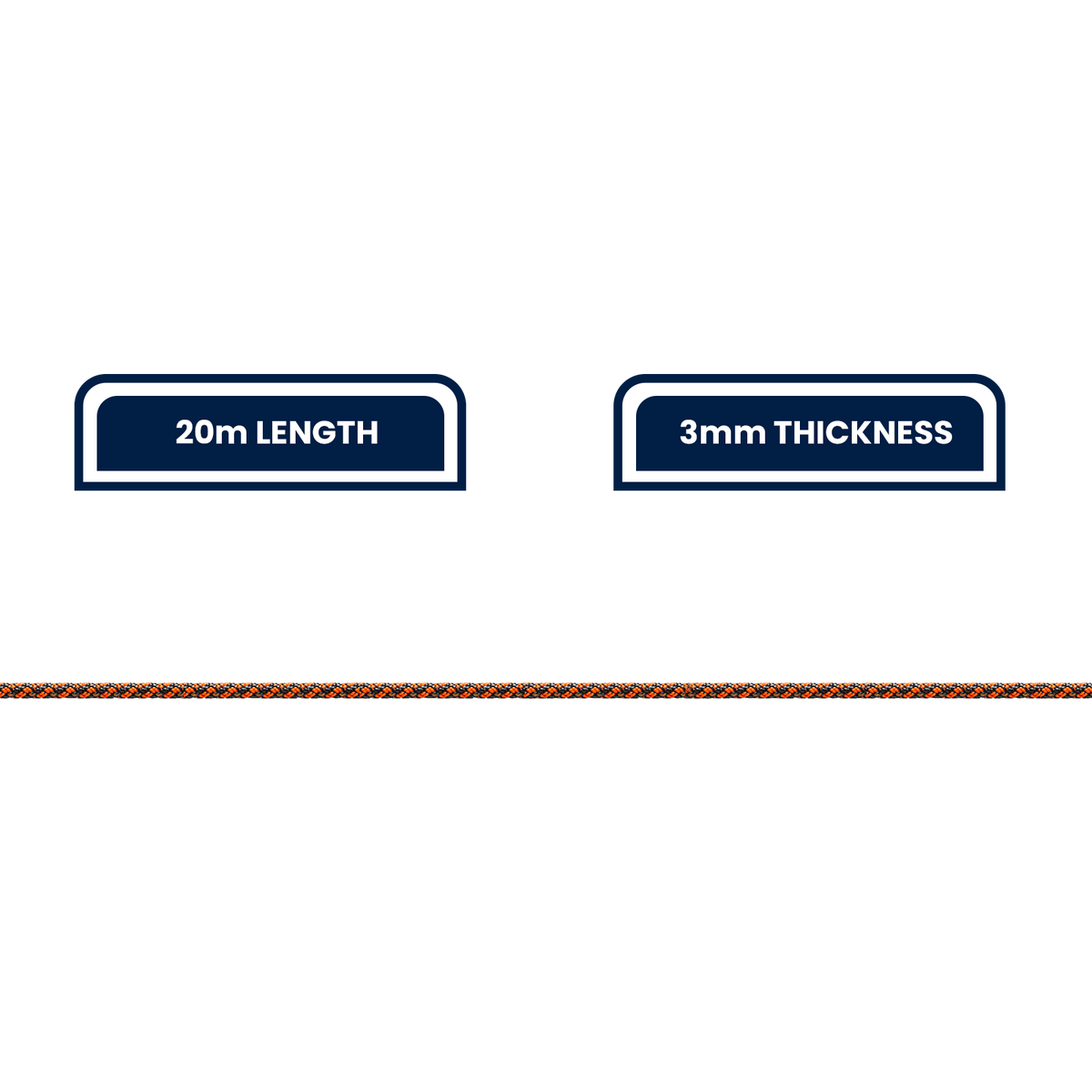 Grunt 3mm x 20m Orange Textured Reflective Rope