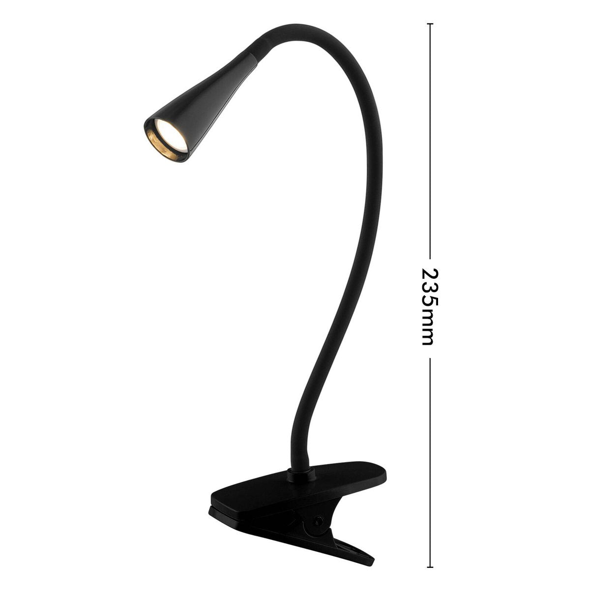 Verve Design Dale 23.5cm 5W Black LED Adjustable Clip Lamp ATL103