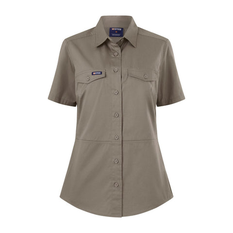 Citeco Women's Khaki Short Sleeve Shirt - Size 10