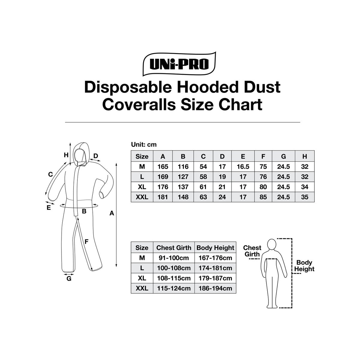 Uni-Pro Extra Large Hooded Disposable Coveralls White