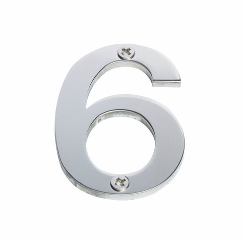 Sandleford 60mm Brushed Stainless Steel House Number 6 - Weather Resistant
