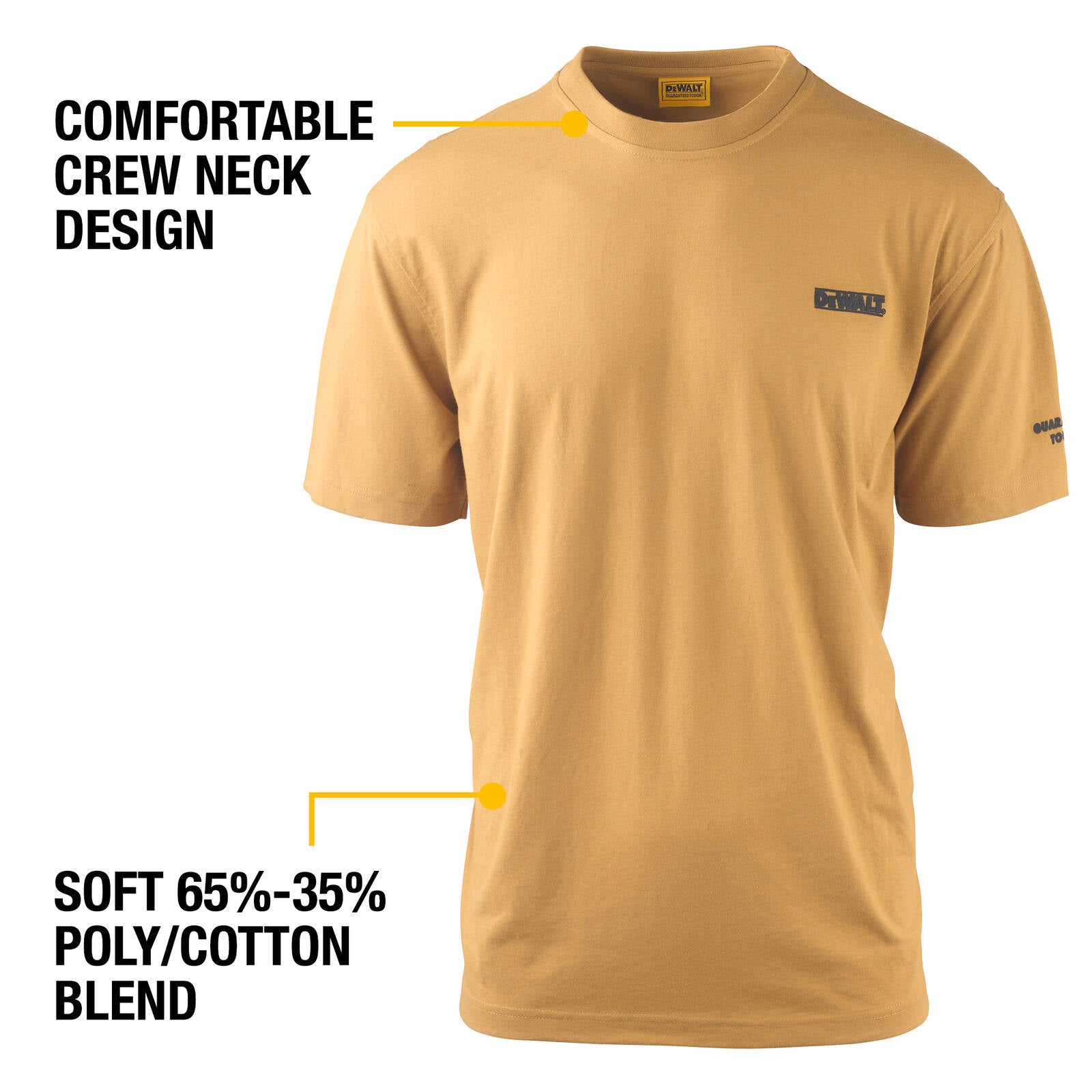 DeWALT Typhoon Crew Neck Work T-Shirt - Clay, Size L, Cotton/Polyester
