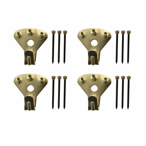 Everhang 45kg Brass Plated Steel Heavy-Duty Picture Hanging Angle Drive 4 Pack