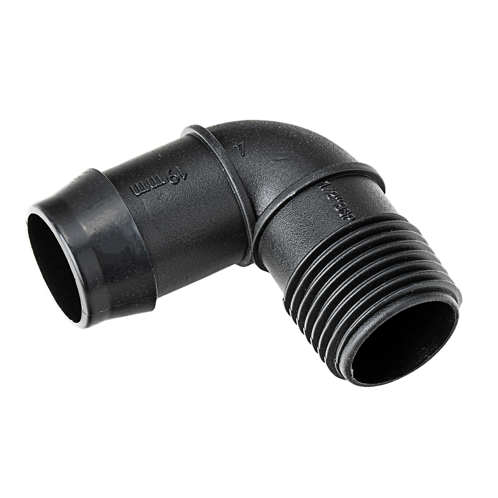 K-Rain 19mm Barbed Elbow x 15mm BSP Male - 10 Pack Polypropylene