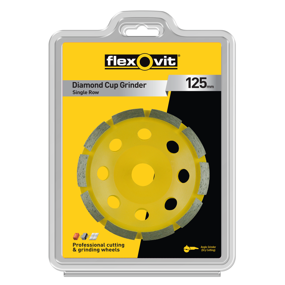 Flexovit 125mm Single Row Diamond Cup Grinder for Angle Grinders