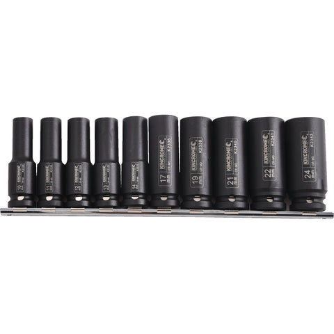 Kincrome 1/2" Drive Deep Impact Socket Set 10 Piece Chrome Molybdenum Steel 10-24mm