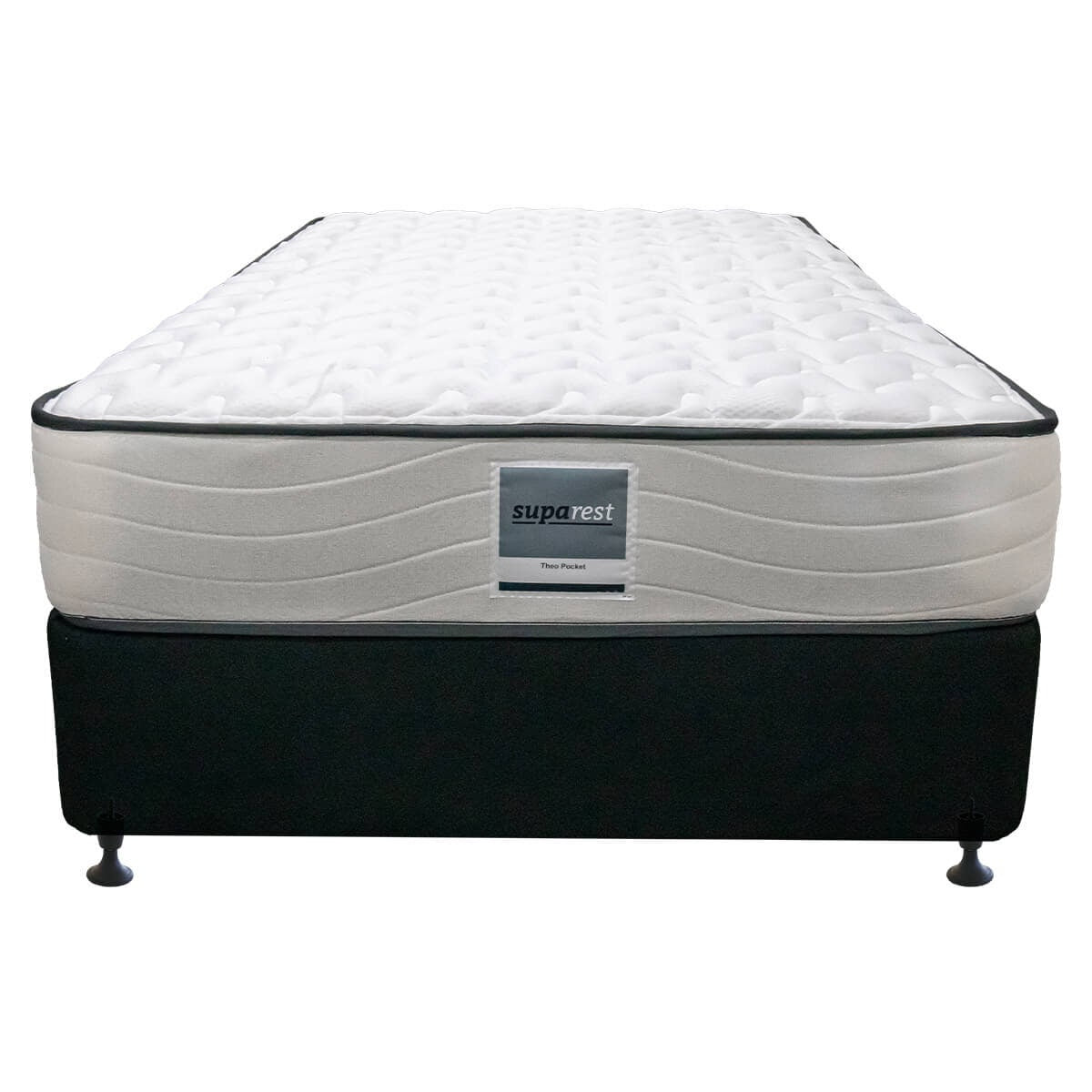 Supa Rest Theo Pocket Single Mattress - Medium Feel - Stretch Knit Fabric - SUPTHEMSGL