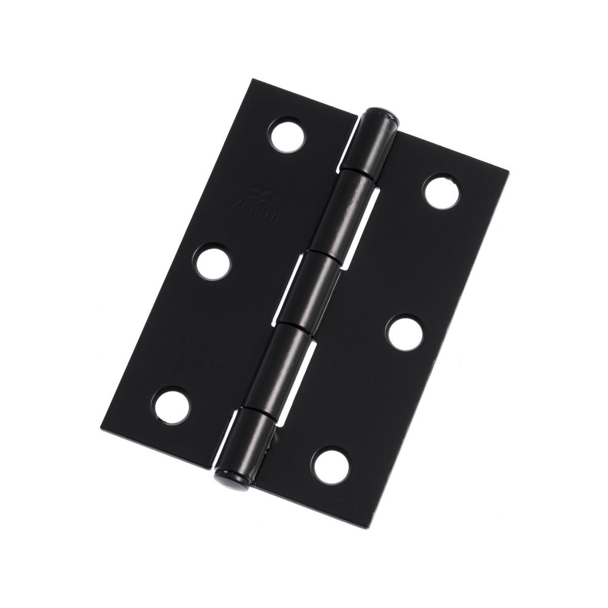 Lane 85mm Black Matte Fixed Pin Hinge Butt 2 Pack Steel