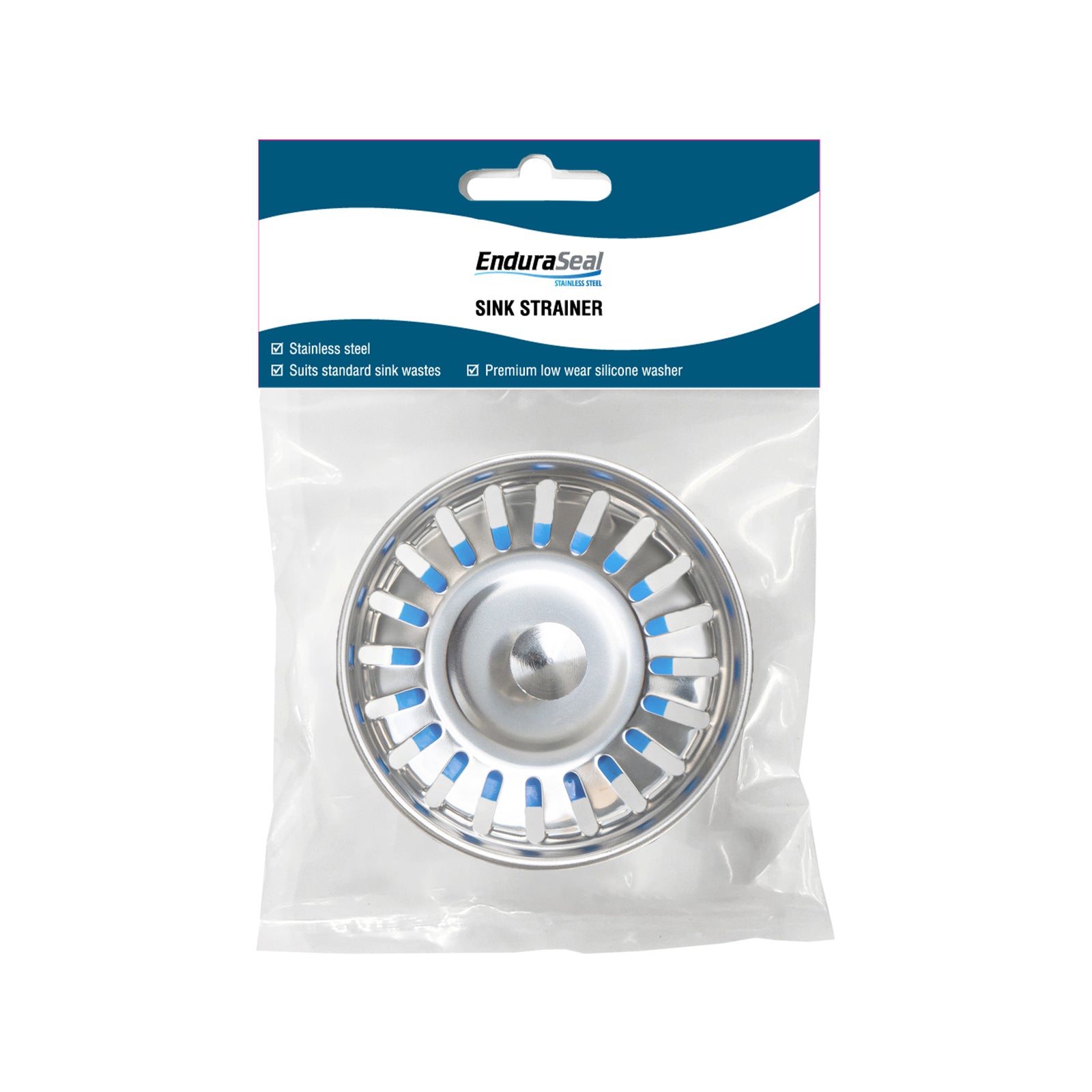 EnduraSeal 80mm Stainless Steel Premium Sink Strainer, Chrome for Standard Waste