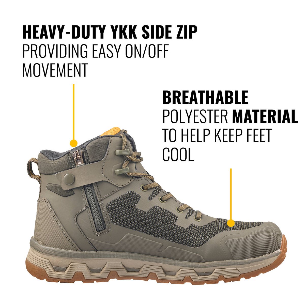 DeWALT Olive Forge Steel Cap Safety Work Boot Size 6 - SRC, 300C Heat Resistant