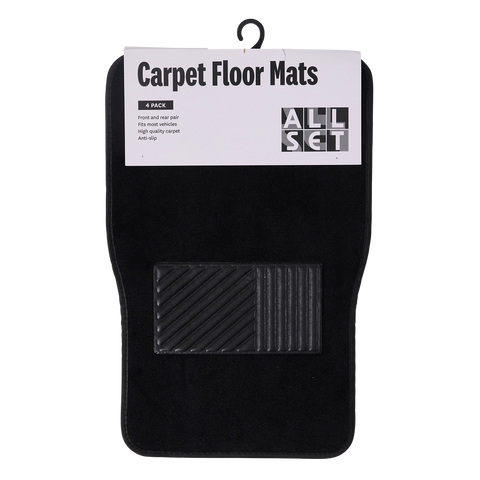 All Set Carpet Floor Mat 4 Pack - Vehicle Protection - 650mm x 435mm - Anti-Slip - SuperSaverAU - view 1