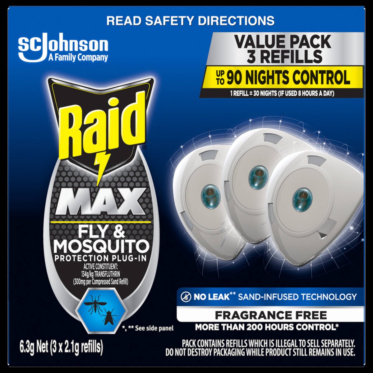 Raid Max Fly & Mosquito Electronic Refill - 3 Pack