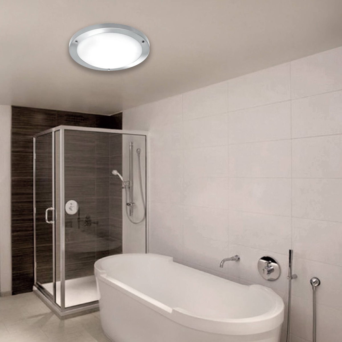 Brilliant Atherton Ceiling Light - 310mm - Brushed Steel - IP44 Rated - SuperSaverAU - view 4