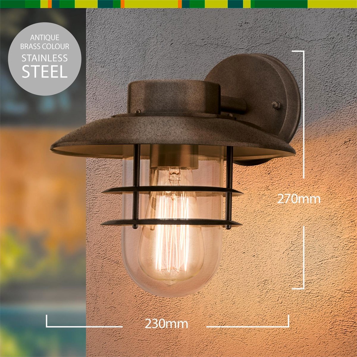 Verve Design Nautical Wall Light, Antique Bronze Stainless Steel ABL372BA
