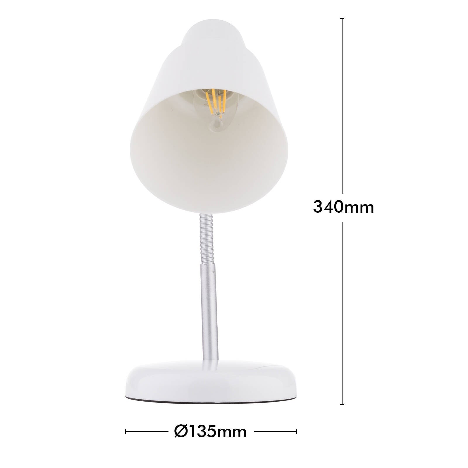 Verve Design Brylee White Adjustable Desk Lamp 25W Plastic & Metal ATL153WH