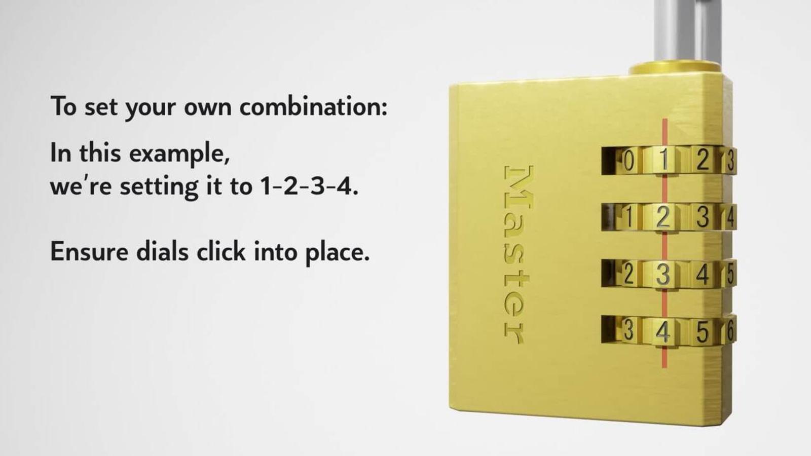 Master Lock 40mm Brass Finish Aluminium Combination Padlock